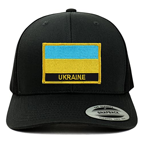 XXL Oversized Ukraine Flag Patch Retro Fit Trucker Mesh Cap