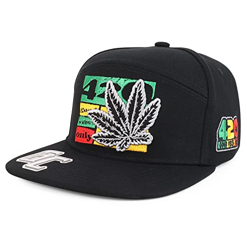 Trendy Apparel Shop 420 Good Vibes Only Embroidered Flatbill Snapback Cap