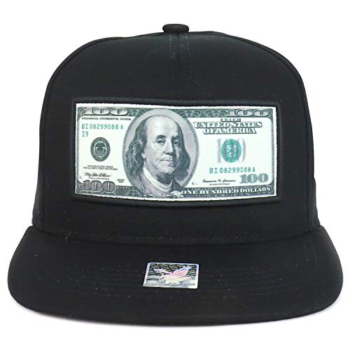 Trendy Apparel Shop 100 Dollar Bill Benjamin Baller Patch Flatbill Snapback Cap