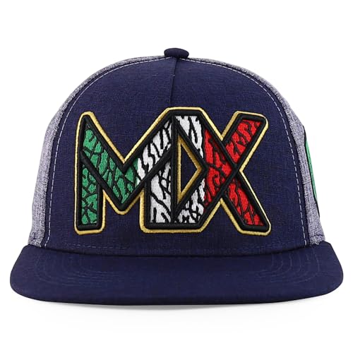 Trendy Apparel Shop 3D MX Embroidered Structured Flat Bill Snapback Baseball Cap