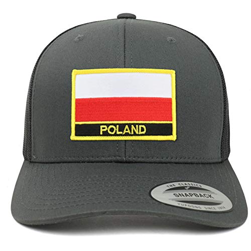 Trendy Apparel Shop Poland Flag Patch Retro Trucker Mesh Cap