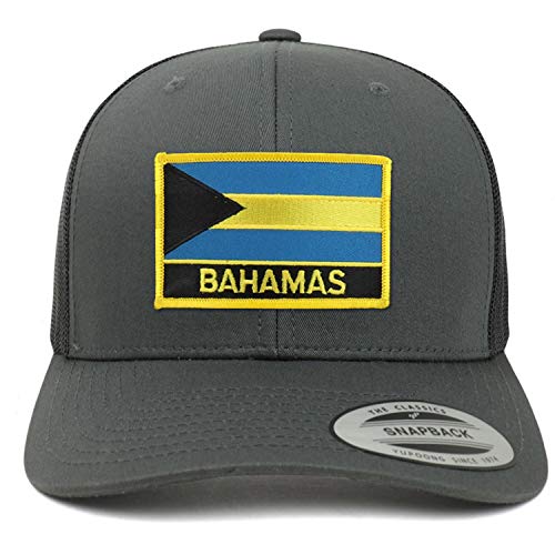 Trendy Apparel Shop Bahamas Flag Patch Retro Trucker Mesh Cap