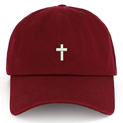 Trendy Apparel Shop XXL Cross Embroidered Unstructured Cotton Cap