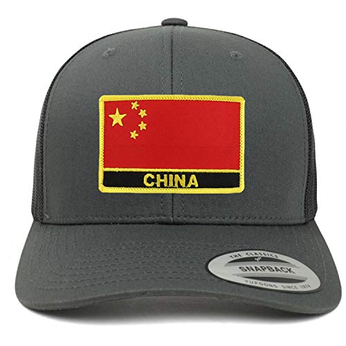 Trendy Apparel Shop China Flag Patch Retro Trucker Mesh Cap
