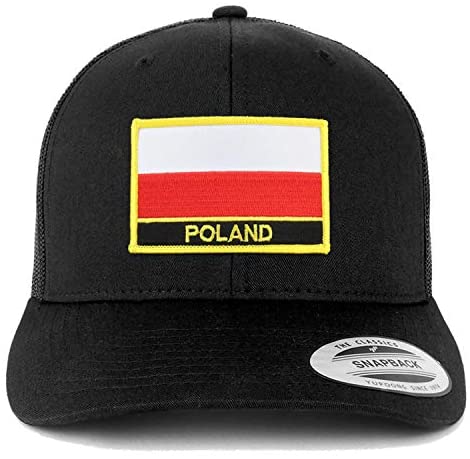 Trendy Apparel Shop Poland Flag Patch Retro Trucker Mesh Cap