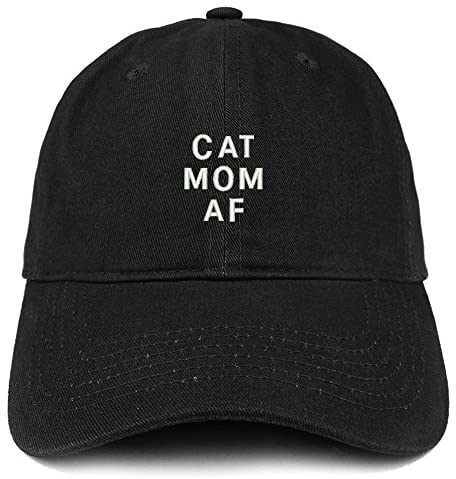 Trendy Apparel Shop Cat Mom AF Embroidered Soft Cotton Dad Hat