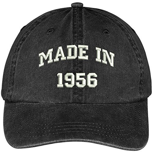 Trendy Apparel Shop Made in 1956-63rd Birthday Embroidered Pigment Dyed Cotton Baseball Cap