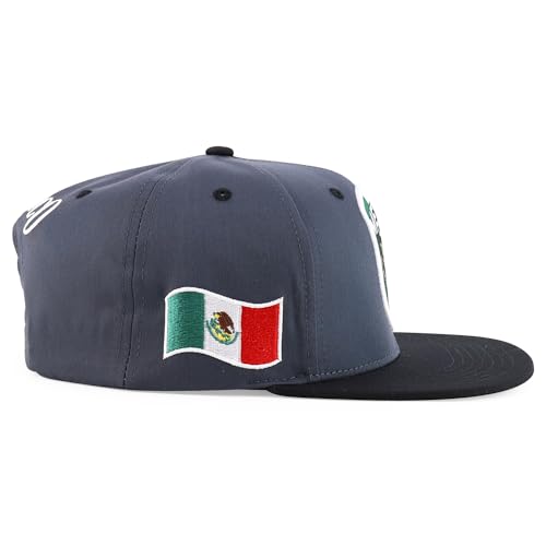 Trendy Apparel Shop 6 Panel Structured Mexico Eagle Flat Bill Snapback Baseball Cap