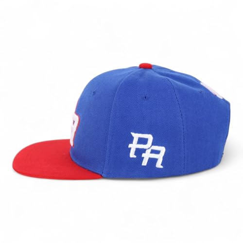 Trendy Apparel Shop Puerto Rico Embroidered Round Flat Bill Snapback Cap