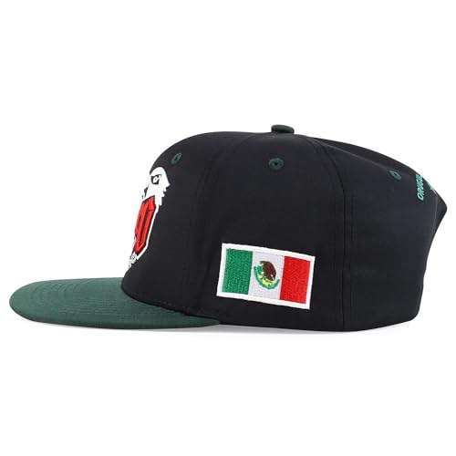 Trendy Apparel Shop 3D Mexico Embroidered Structured Flat Bill Snapback Cap