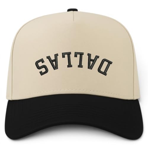 Trendy Apparel Shop Dallas Upside Down Embroidered 5 Panel Two Tone Vintage Ball Cap