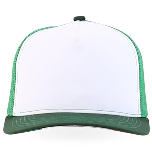 Trendy Apparel Shop 5 Panel Structured Trucker Cap with Mexico Flag Design Undervisor