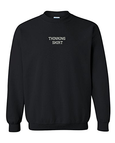 Trendy Apparel Shop Thinking Shirt Embroidered Crewneck Sweatshirt