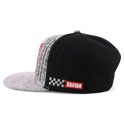 Trendy Apparel Shop 6 Panel Number 1 Rading 3D Embroidered Flat Bill Snapback Cap