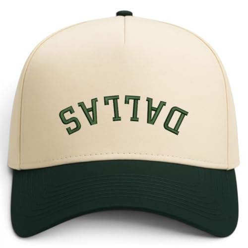 Trendy Apparel Shop Dallas Upside Down Embroidered 5 Panel Two Tone Vintage Ball Cap