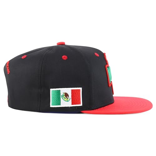 Trendy Apparel Shop Mexico El Tri Soccer Theme Embroidered Flatbill Snapback Cap