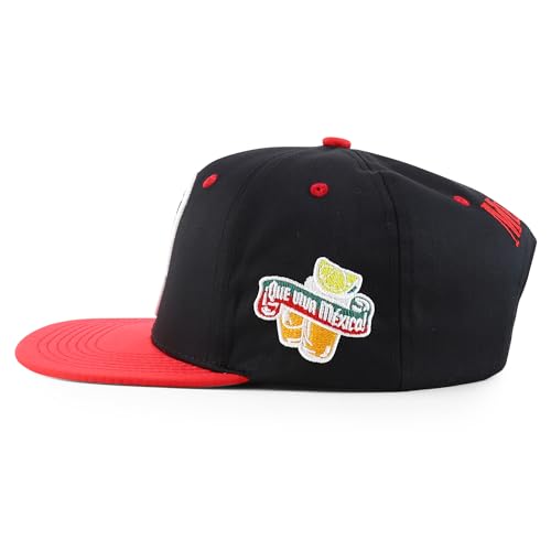 Trendy Apparel Shop 6 Panel Structured Mexico Eagle Flat Bill Snapback Baseball Cap