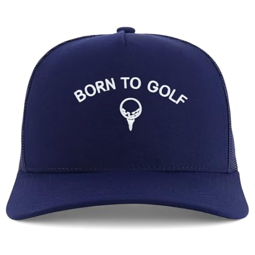 Trendy Apparel Shop Born to Golf Embroidered 5 Panel Snapback Trucker Cap