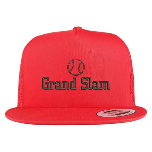 Trendy Apparel Shop Football Grand Slam Embroidered 5 Panel Flatbill Trucker Mesh Cap