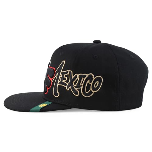 Trendy Apparel Shop Mexico Eagle Embroidered Flatbill Snapback Cap