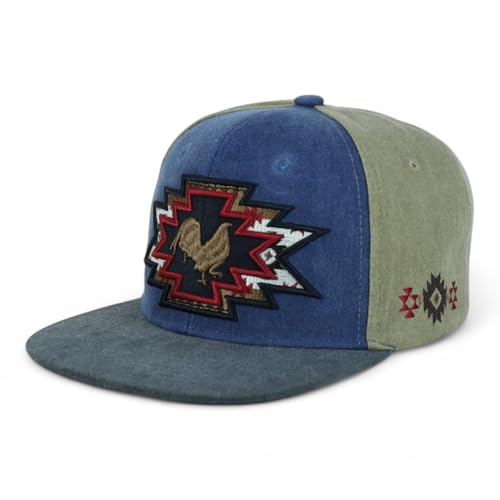 Trendy Apparel Shop Rodeo Design Embroidered Washed Cotton Flat Bill Snapback Cap