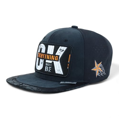Trendy Apparel Shop Everything Will Be Ok Embroidered Suded Mesh Back Cap