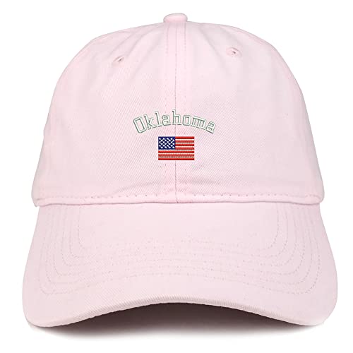 Trendy Apparel Shop Oklahoma USA Flag Low Profile Soft Cotton Baseball Cap