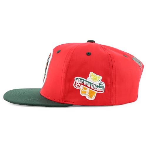 Trendy Apparel Shop 6 Panel Structured Mexico Eagle Flat Bill Snapback Baseball Cap