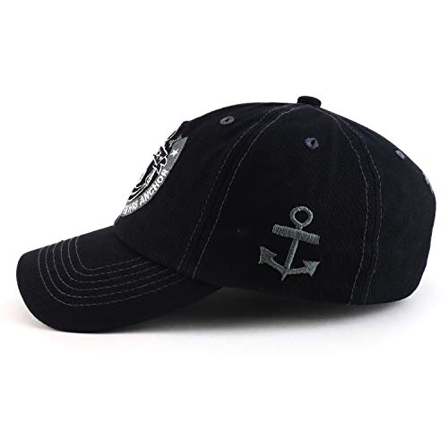 Trendy Apparel Shop Anchor Sailor Embroidered Unstructured Baseball Cap
