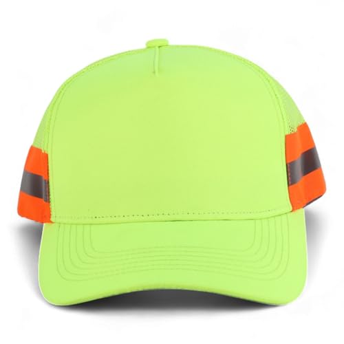 Trendy Apparel Shop XXL Oversized Reflective High Visibility Safety Trucker Cap