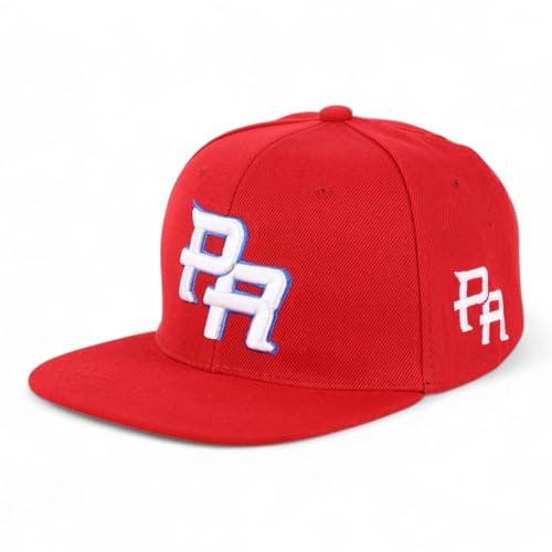 Trendy Apparel Shop Puerto Rico Embroidered Round Flat Bill Snapback Cap