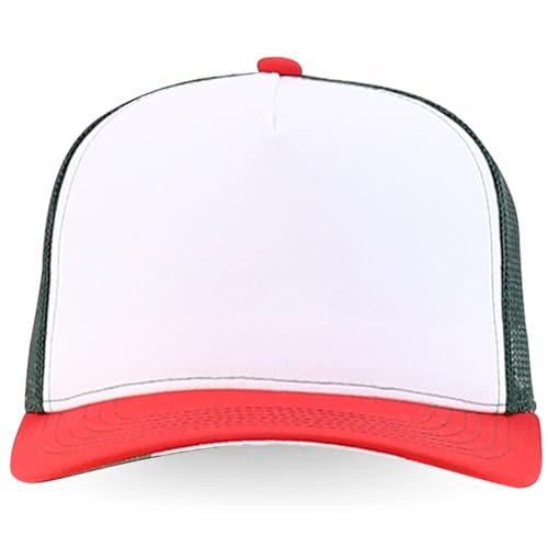Trendy Apparel Shop 5 Panel Structured Trucker Cap with Mexico Flag Design Undervisor