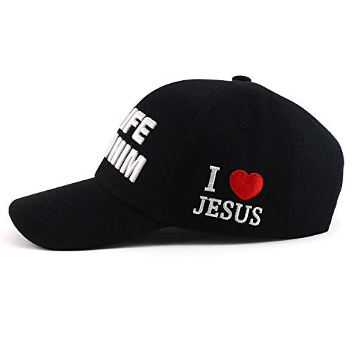 Trendy Apparel Shop My Life All to Him Cross 3D Embroidered Jesus Baseball Cap