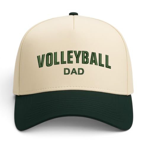 Trendy Apparel Shop Volleyball Mom and Dad Embroidered 5 Panel Two Tone Vintage Ball Cap