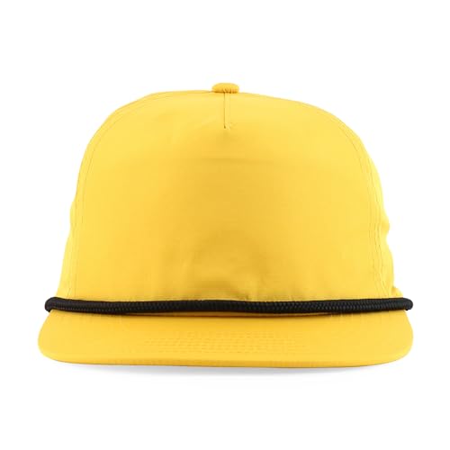 Trendy Apparel Shop 5 Panel Unstructured Perfomance Snapback Cap with Rope