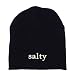 Trendy Apparel Shop Salty Embroidered Made in USA Short Acrylic Knit Winter Beanie Hat