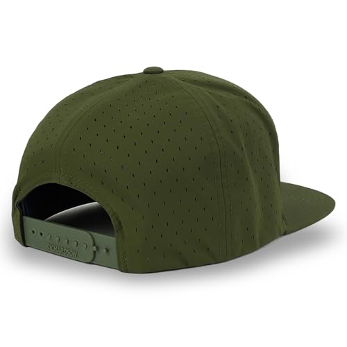 Trendy Apparel Shop Water Resistant UPF 50+ Performance 7 Panel Flatbill Snapback Cap