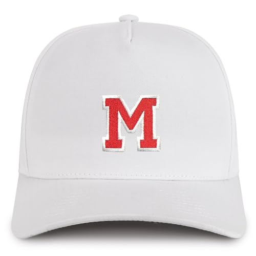 Trendy Apparel Shop Letter M Varsity Font 5 Panel Structured Baseball Cap