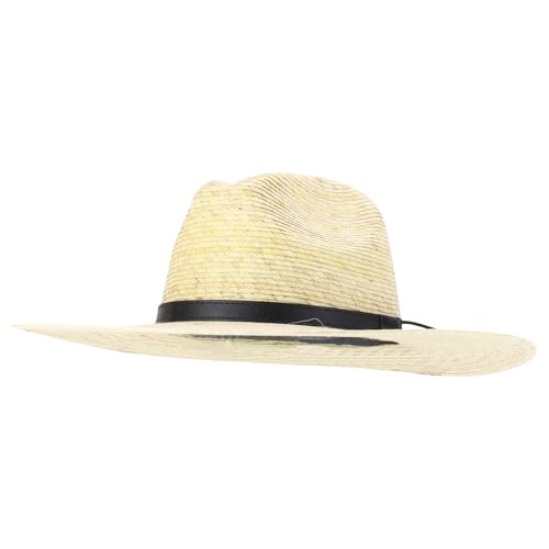 Trendy Apprel Shop Palm Braid UPF 50+ Wide Brim Fedora Crown Sun Hat