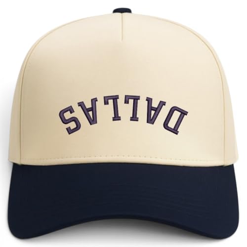 Trendy Apparel Shop Dallas Upside Down Embroidered 5 Panel Two Tone Vintage Ball Cap