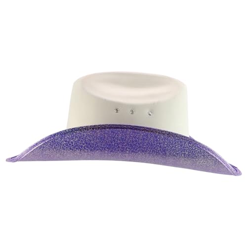Trendy Apparel Shop Metalic Glitter Space Cowboy Cowgirl Hat