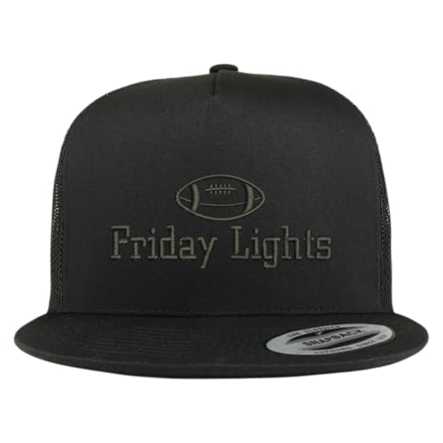 Trendy Apparel Shop Football Friday Lights Embroidered 5 Panel Flatbill Trucker Mesh Cap