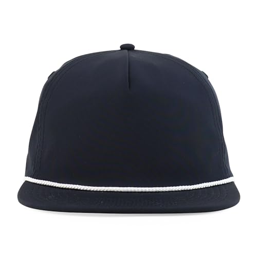 Trendy Apparel Shop Unstructured 5 Panel Polyester Rope Flatbill Snapback Cap