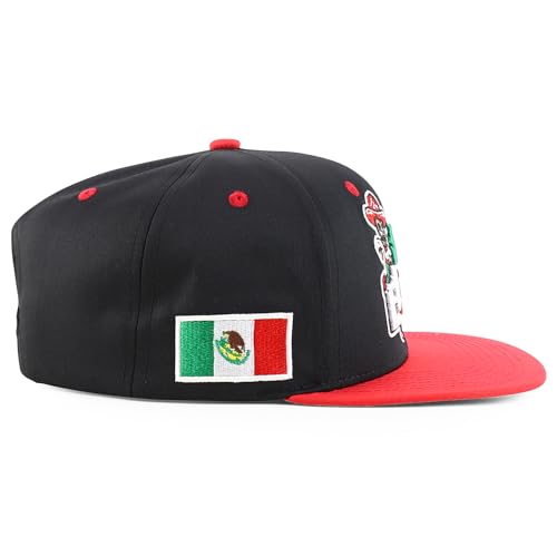 Trendy Apparel Shop Mexico El Tri Soccer Theme Embroidered Flatbill Snapback Cap