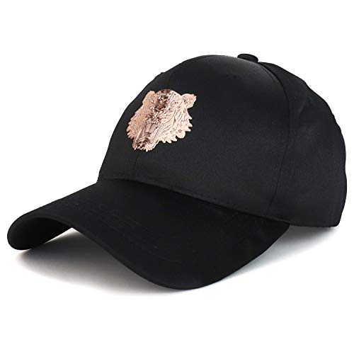 Trendy Apparel Shop Tiger High Frequency Design Satin Structured Baseball Cap - Black