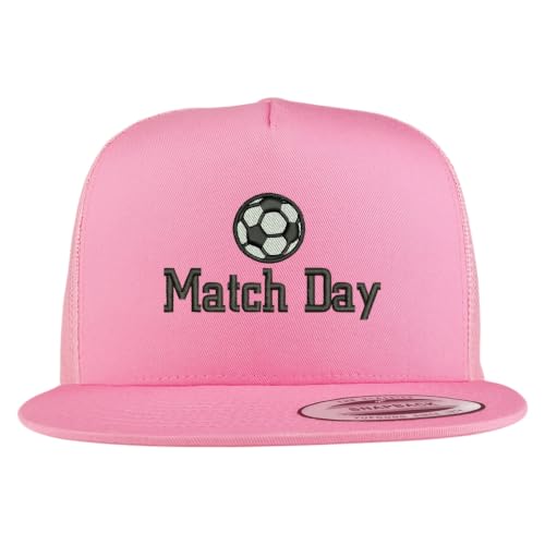Trendy Apparel Shop Soccer Match Day Embroidered 5 Panel Flatbill Trucker Mesh Cap