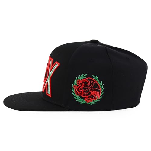 Trendy Apparel Shop Mexico Eagle Embroidered Laser Punching Mesh Back Flatbill Snapback Cap