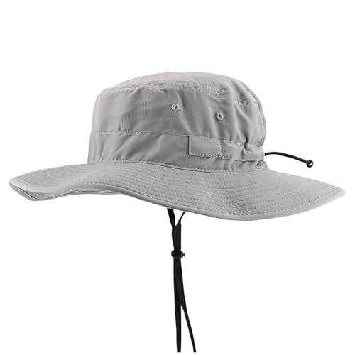 Trendy Apparel Shop Outdoor Large Brim Micro Mesh Performance Boonie Bucket Hat with Strap