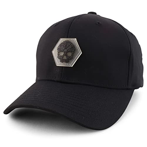 Trendy Apparel Shop Skull Rubber Patch Structured Fitted Baseball Cap
