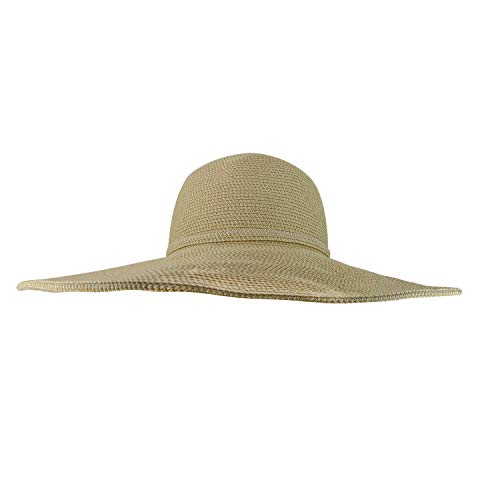 Trendy Apparel Shop UPF 50+ Paper Braid Tweed 6" Flat Brim Sun Shade Hat